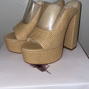 Jessica Simpson Beige Platform Sandals